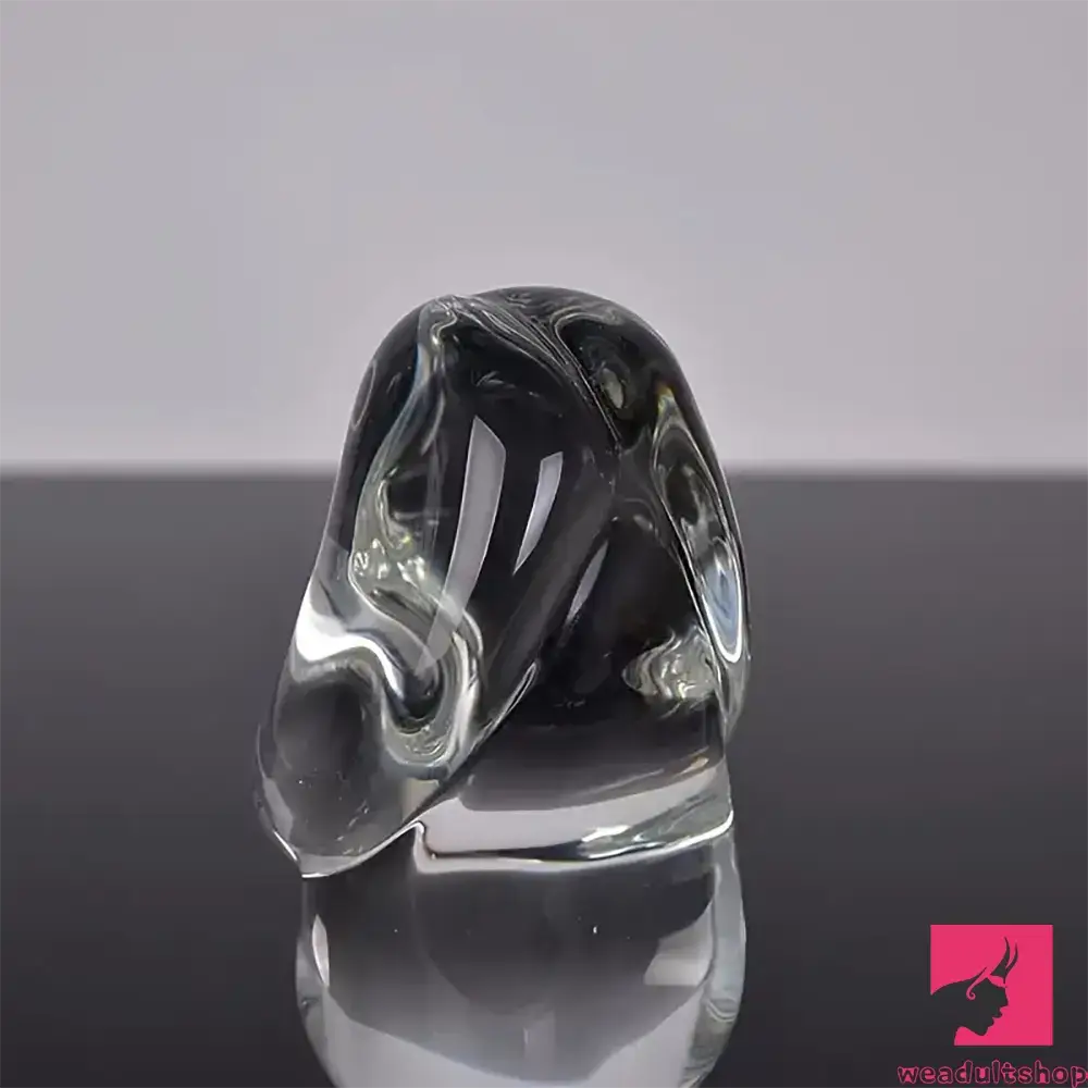 4.53in Clear Elegant Glass Crystal Dildo For Women Men With Base