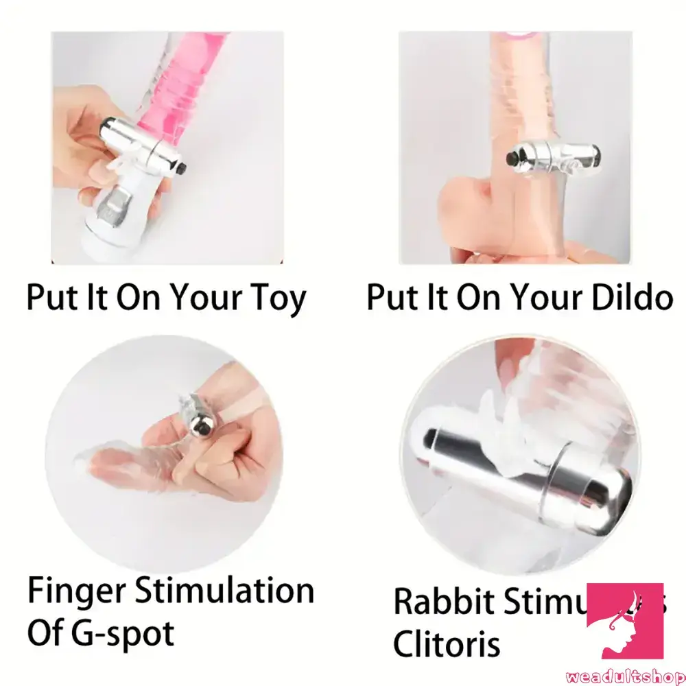6.3in Vibrating Middle Finger Sleeve Penis Soft Jelly Crystal Dildo