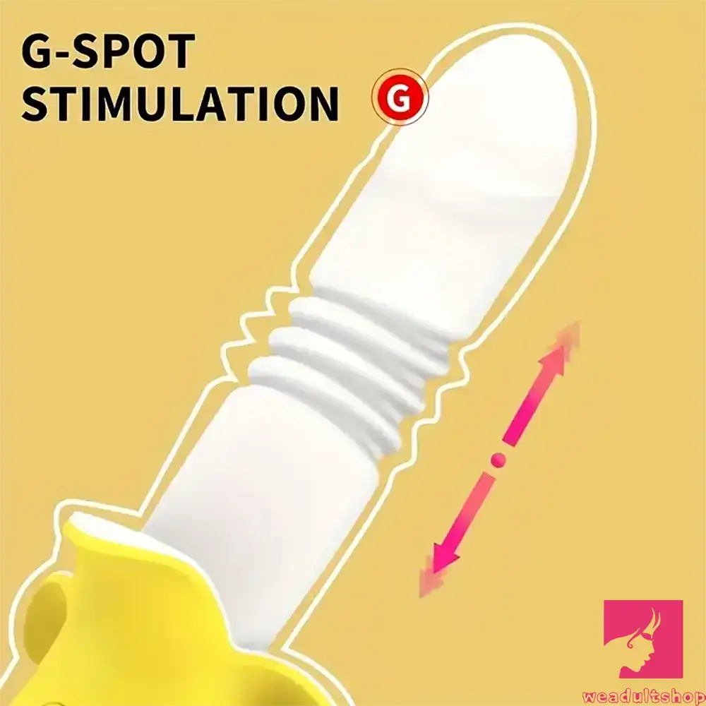7.59in Banana Thrusting Vibrating Silicone Soft Dildo For Prostate Clit