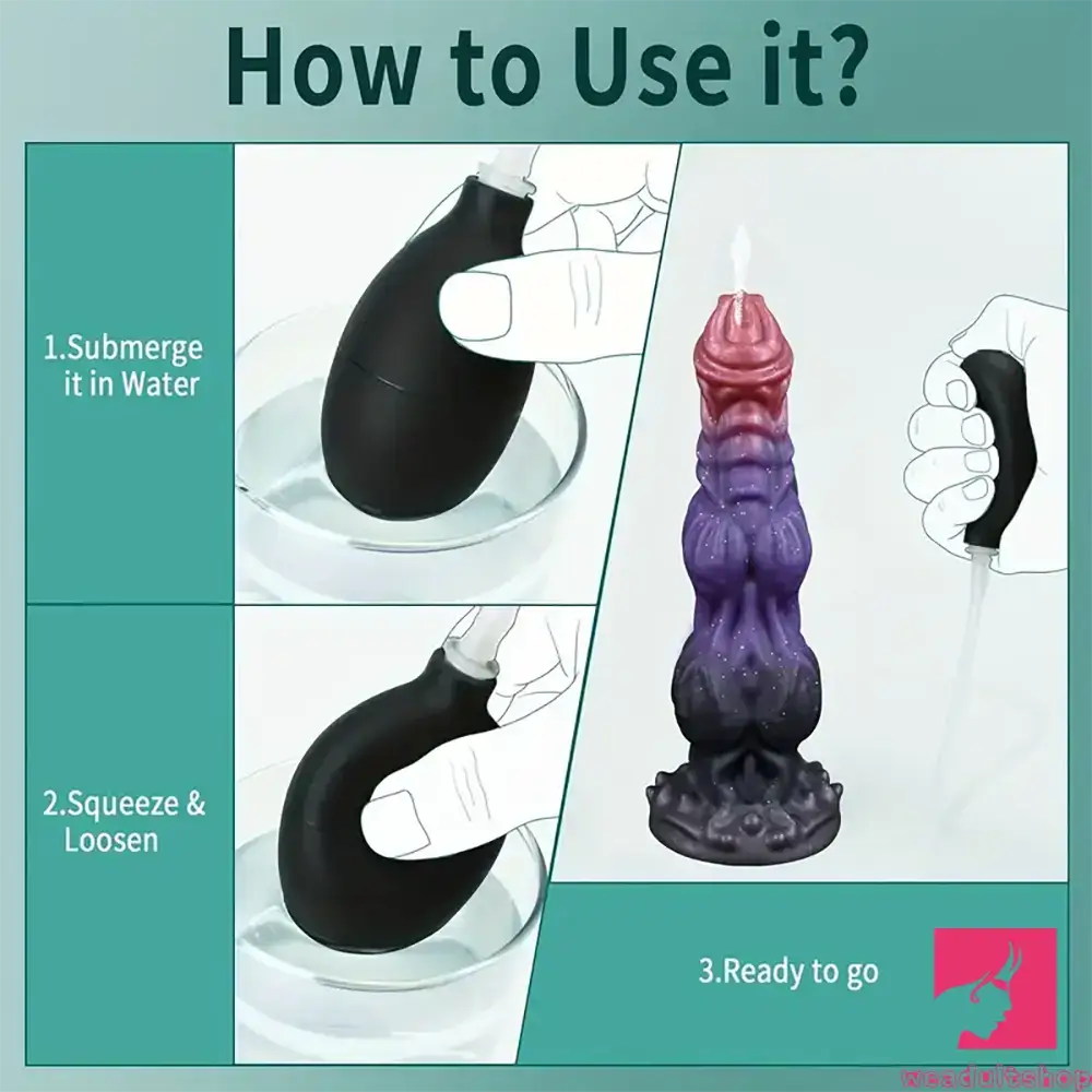 9.4in Fantasy Monster Silicone Soft Ejaculating Dildo For Female Orgasm