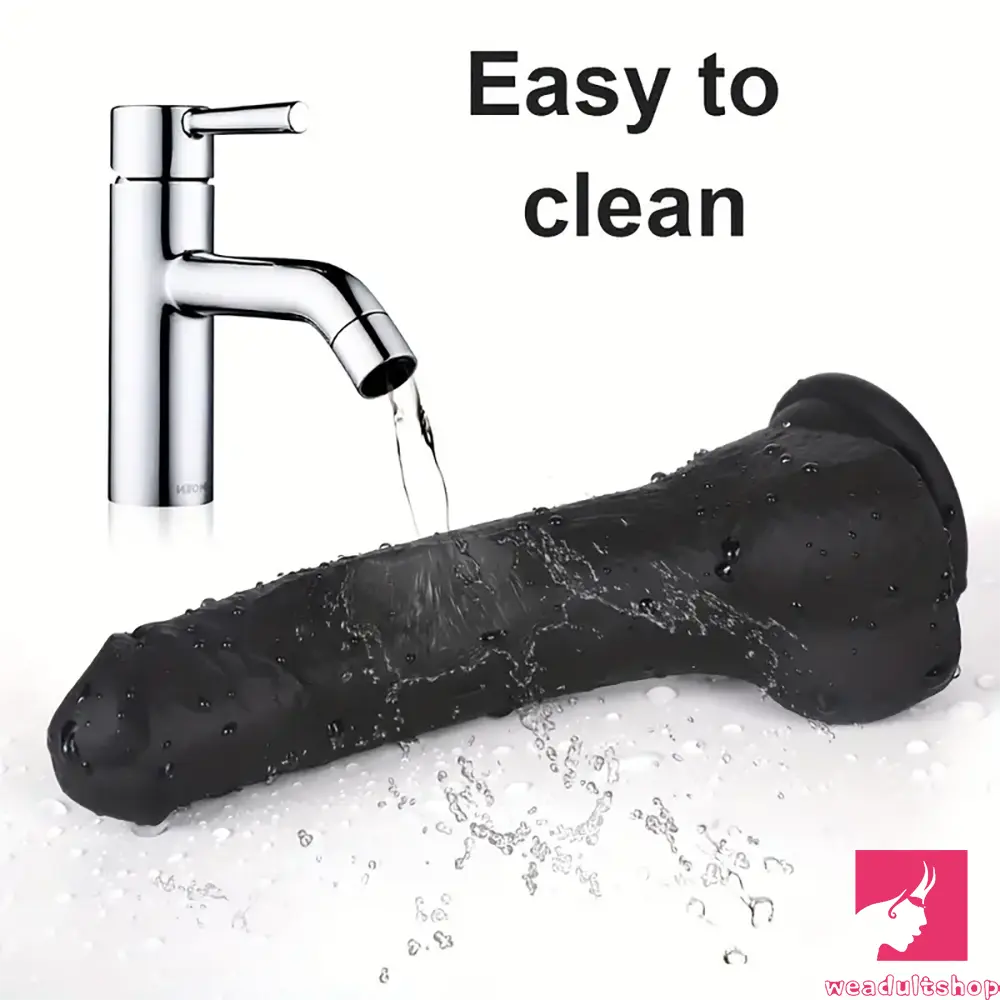 7.28in 8.27in 10.04in Soft Real Ebony Big Looking Silicone Anal Dildo