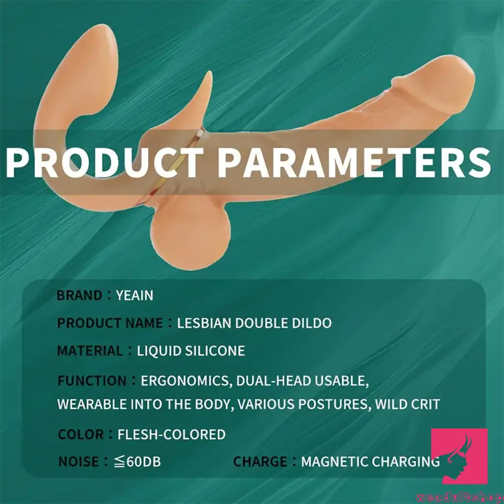 12.99in Dual Heads Silicone Soft Vibrating Thrusting Rotation Auto Dildo