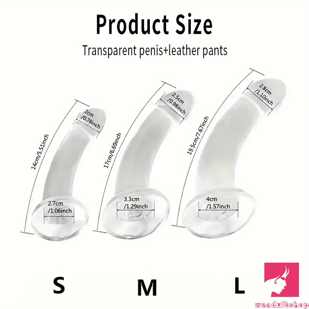 5.51in 6.69in 7.67in Top Quality Realistic Clear Strap On Harness Dildo