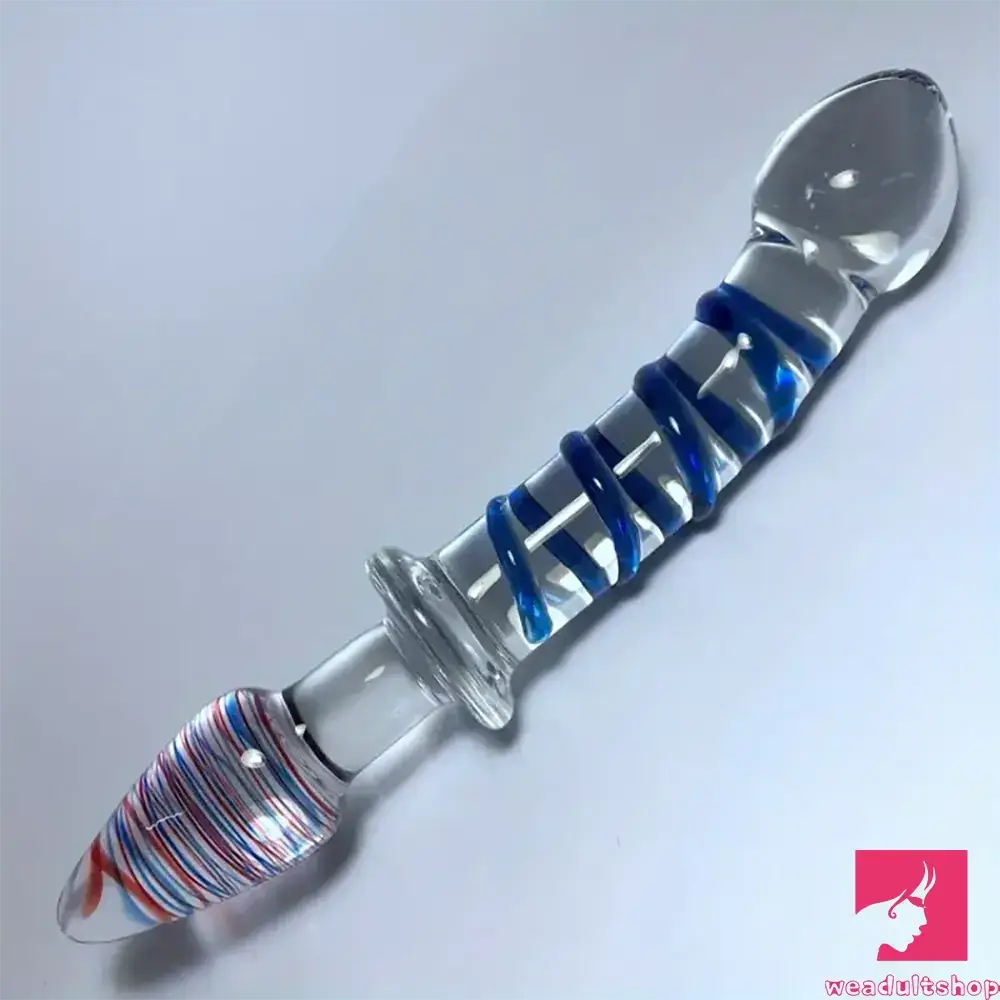 8.27in Clear Jelly Real Glass Crystal Cock Dildo For G-Spot Vaginal Love
