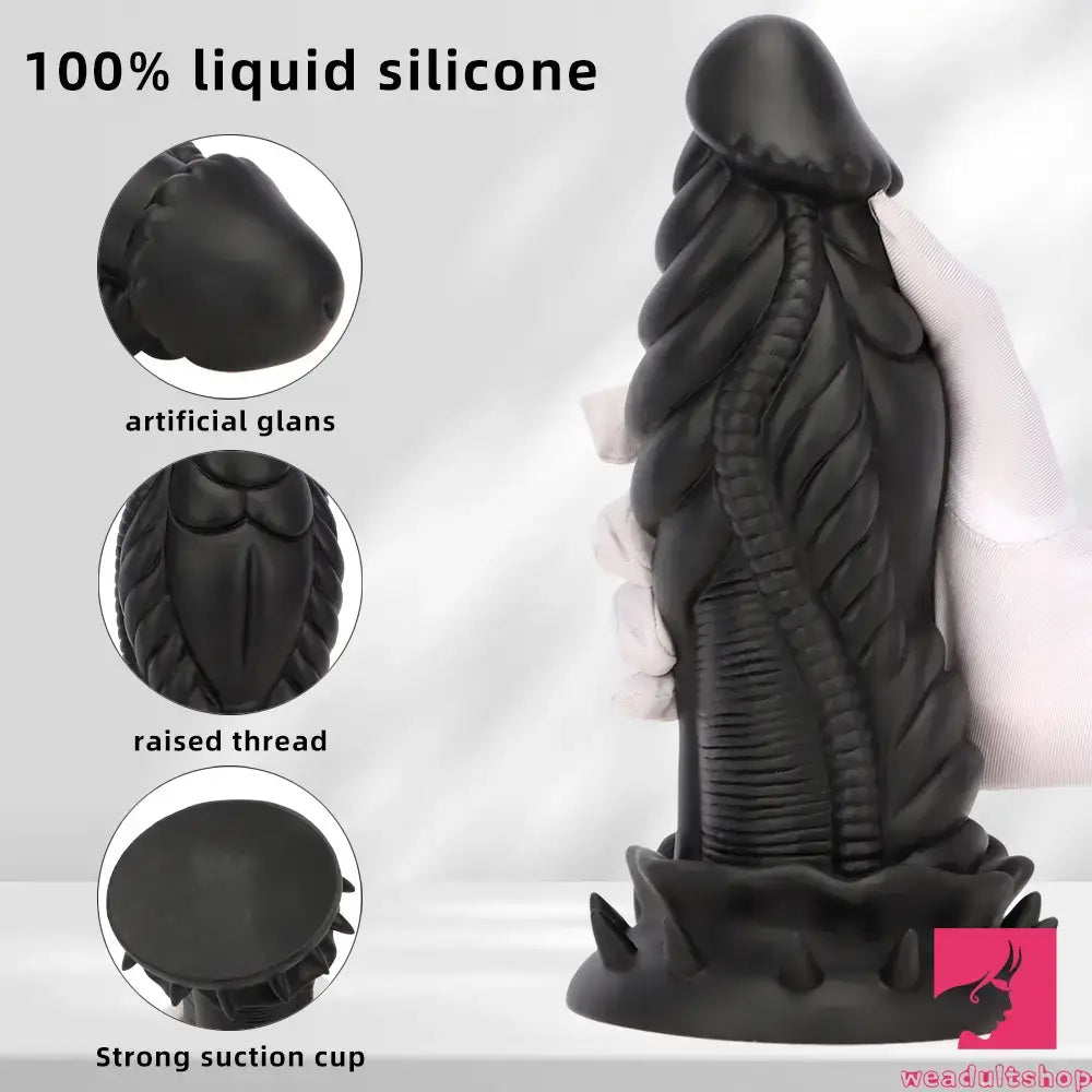 7.87in 10.43in 12.6in Fantasy Silicone Flexible Big No Eggs Dragon Dildo