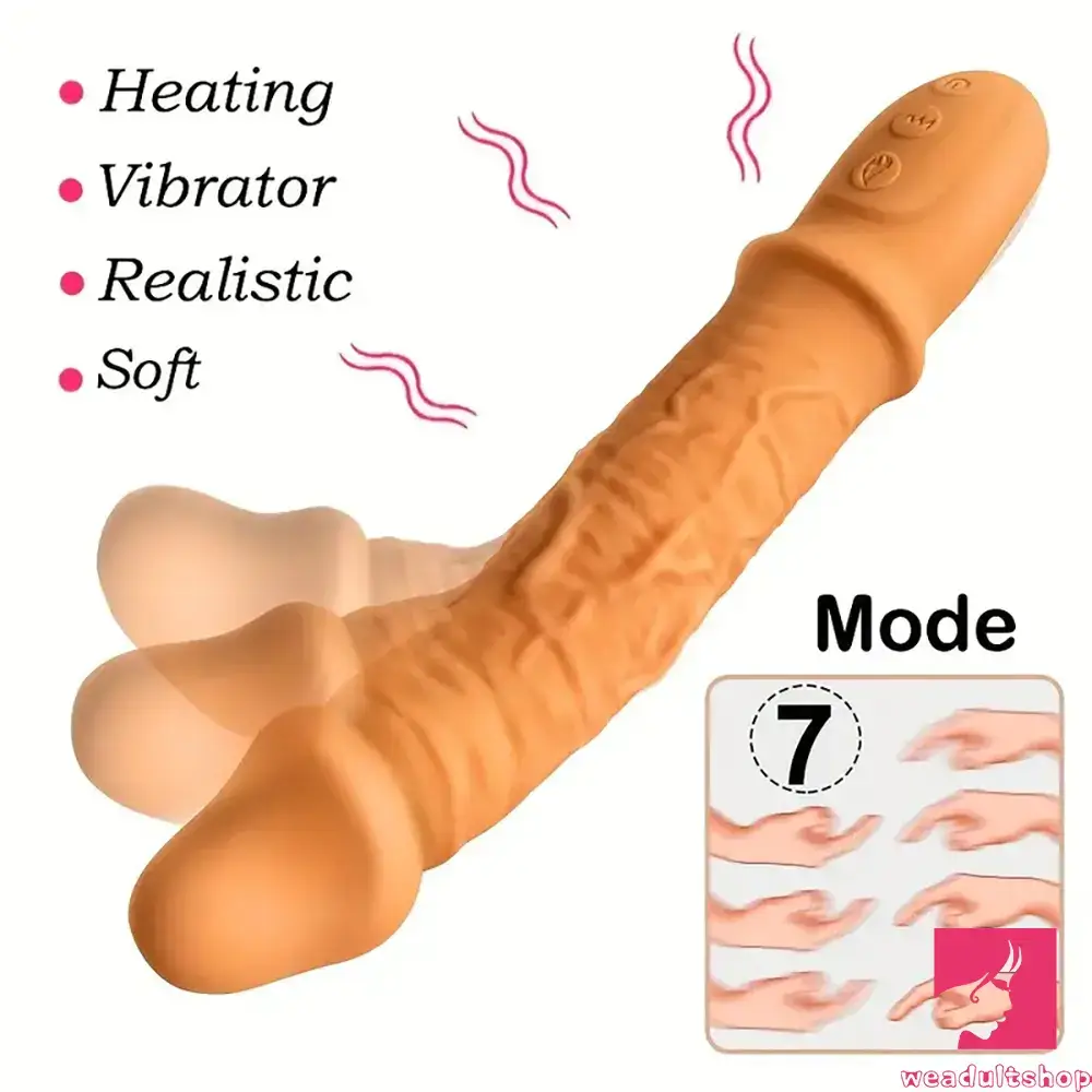 8.46in Electric Soft Real Silicone G Spot Heating Vibrating Adult Dildo