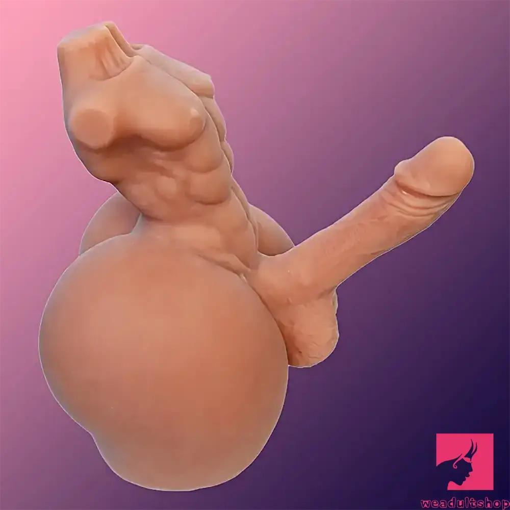 5.5in Premium Real Silicone Flexible Dildo With 5.1lb BBW Male Sex Torso