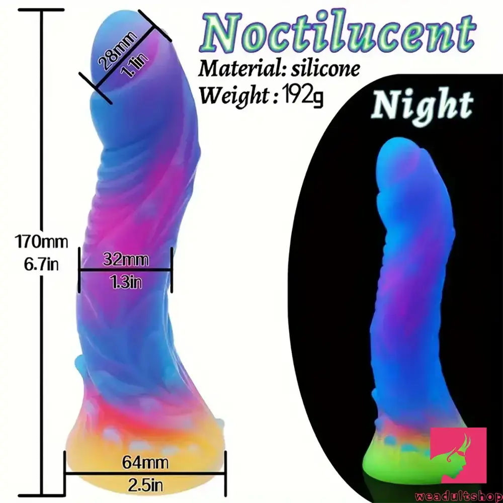6in 6.1in 6.7in 7.1in Soft Silicone Luminous Monster Anal Male Dildo