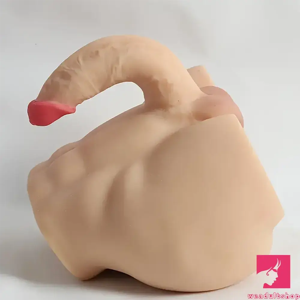 5.12in Premium Real Silicone Flexible Dildo With 8.5lb Male Sex Torso