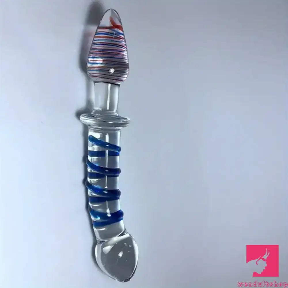8.27in Clear Jelly Real Glass Crystal Cock Dildo For G-Spot Vaginal Love