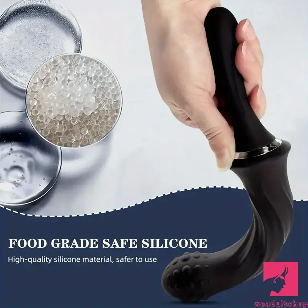 9.65in Silicone Soft Vibrating Dildo With Handle For Anal Stimulator