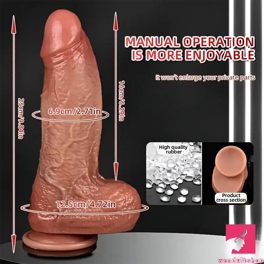 9.84in Realistic Silicone Big Flexible Dildo For Hands-Free Sex Play