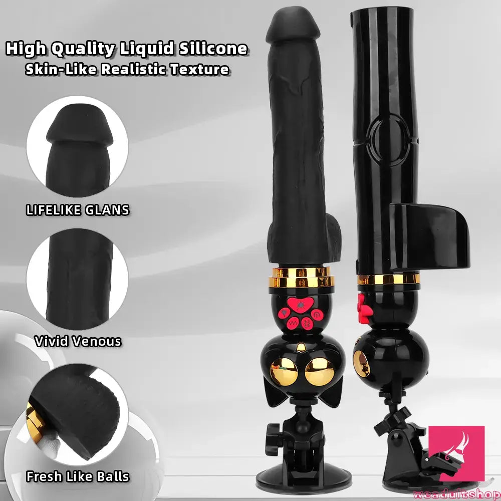 7.87in Cat Heating Thrusting Vibrating Remote Dildo Gun Fucking Sex Machine