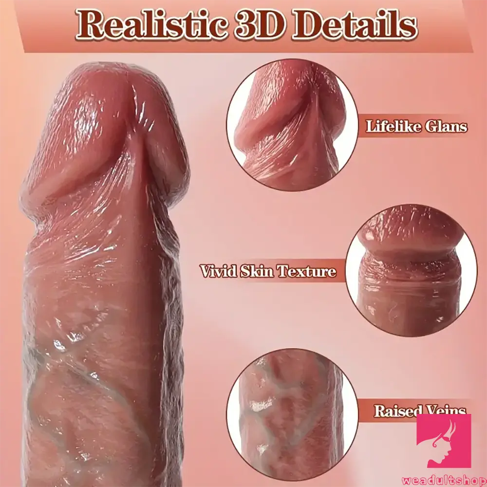 7.32in Realistic Female Male Flesh Like Silicone Real Dildo With 3D Veins