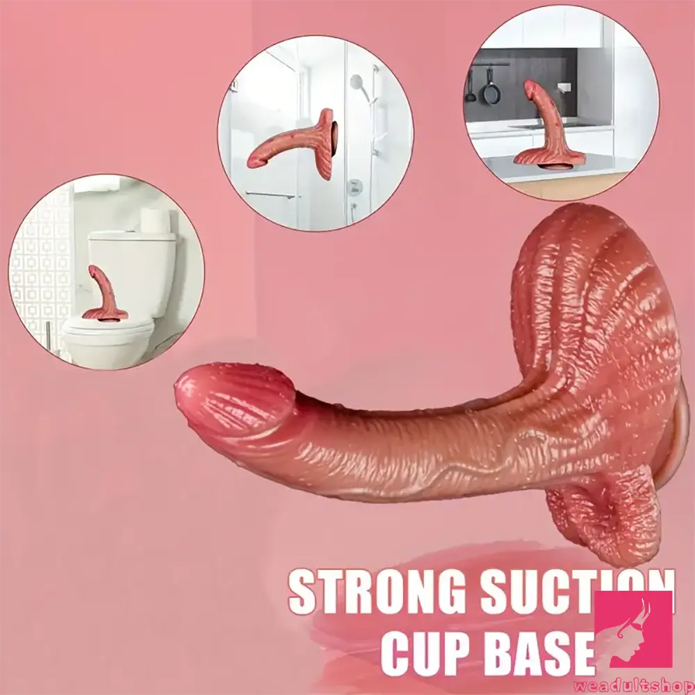 8.26in Soft Real Big Looking Silicone Women Dildo For Hand-Free Anal Play