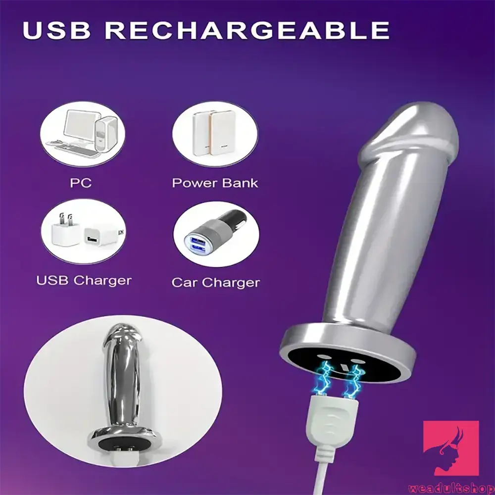 4.52in Stainless Steel Vibrating App Remote Control Dildo For Women Sex