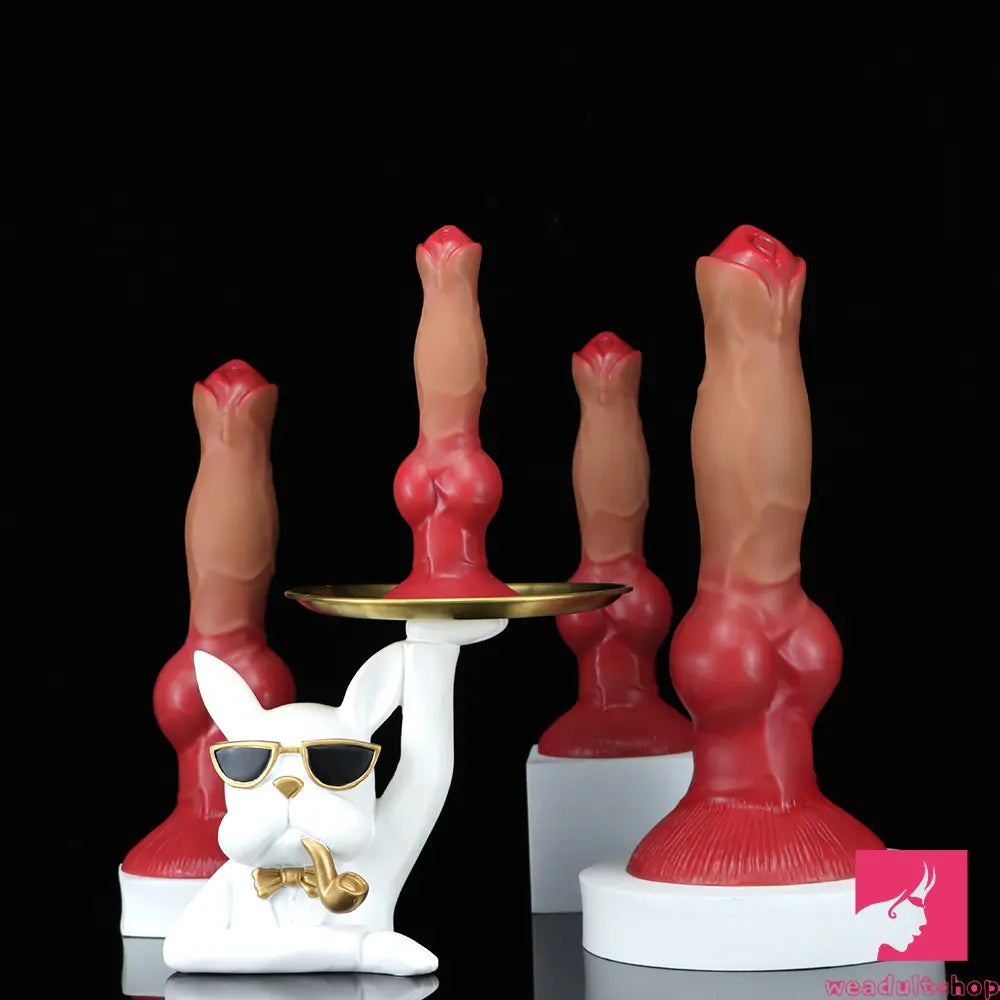 7.48in 9.45in 11.02in 12.99in Soft Liquid Silicone Big Dog Knotted Dildo