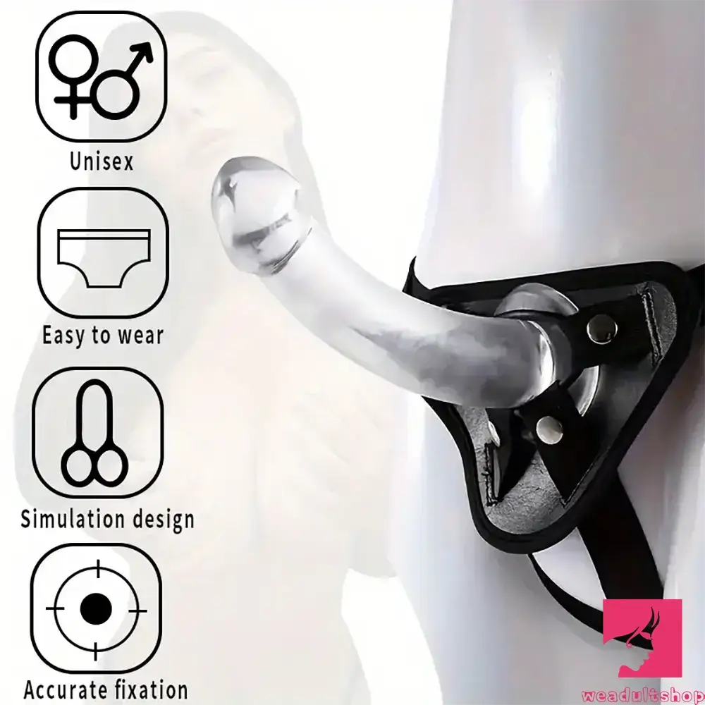 5.51in 6.69in 7.67in Top Quality Realistic Clear Strap On Harness Dildo