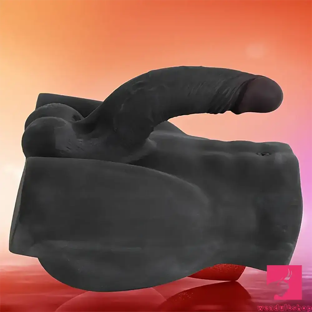 6.3in Silicone Real Soft Dildo With 7.38lb Ebony Male Sex Torso Dildo
