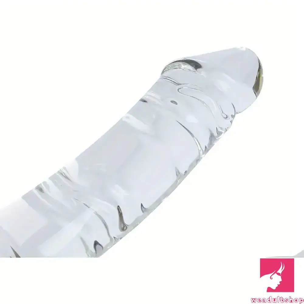 11.4in Realistic Clear Glass Crystal Dildo For Hands-Free Clit Play