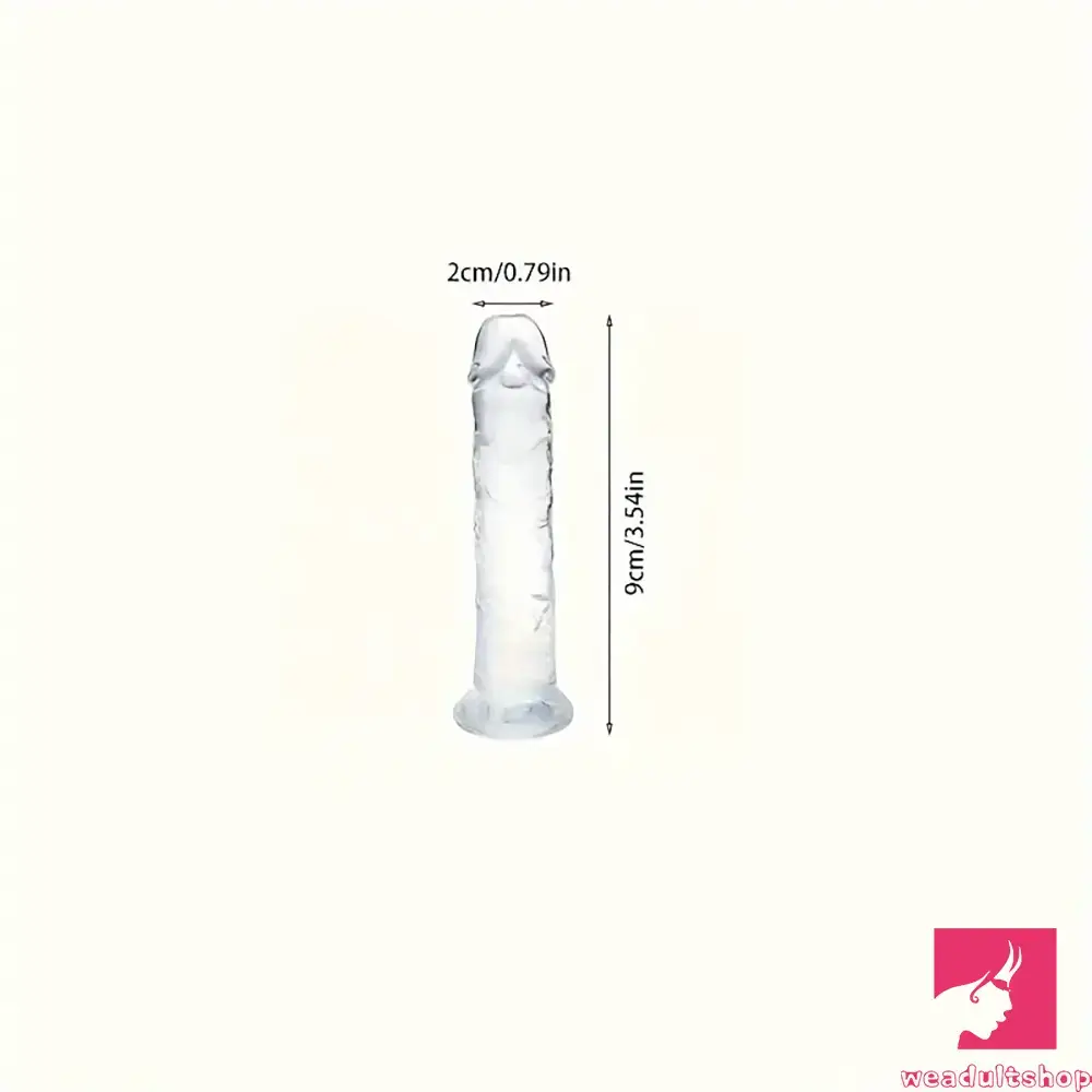 3.54in-9.84in Unisex Realistic Crystal Clear Dildo For Men Women Adult