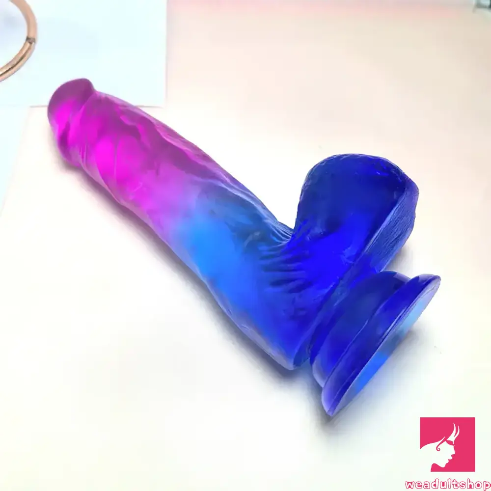 7.01in Real TPE Cock Smooth Crystal Dildo For Anal Stimulation