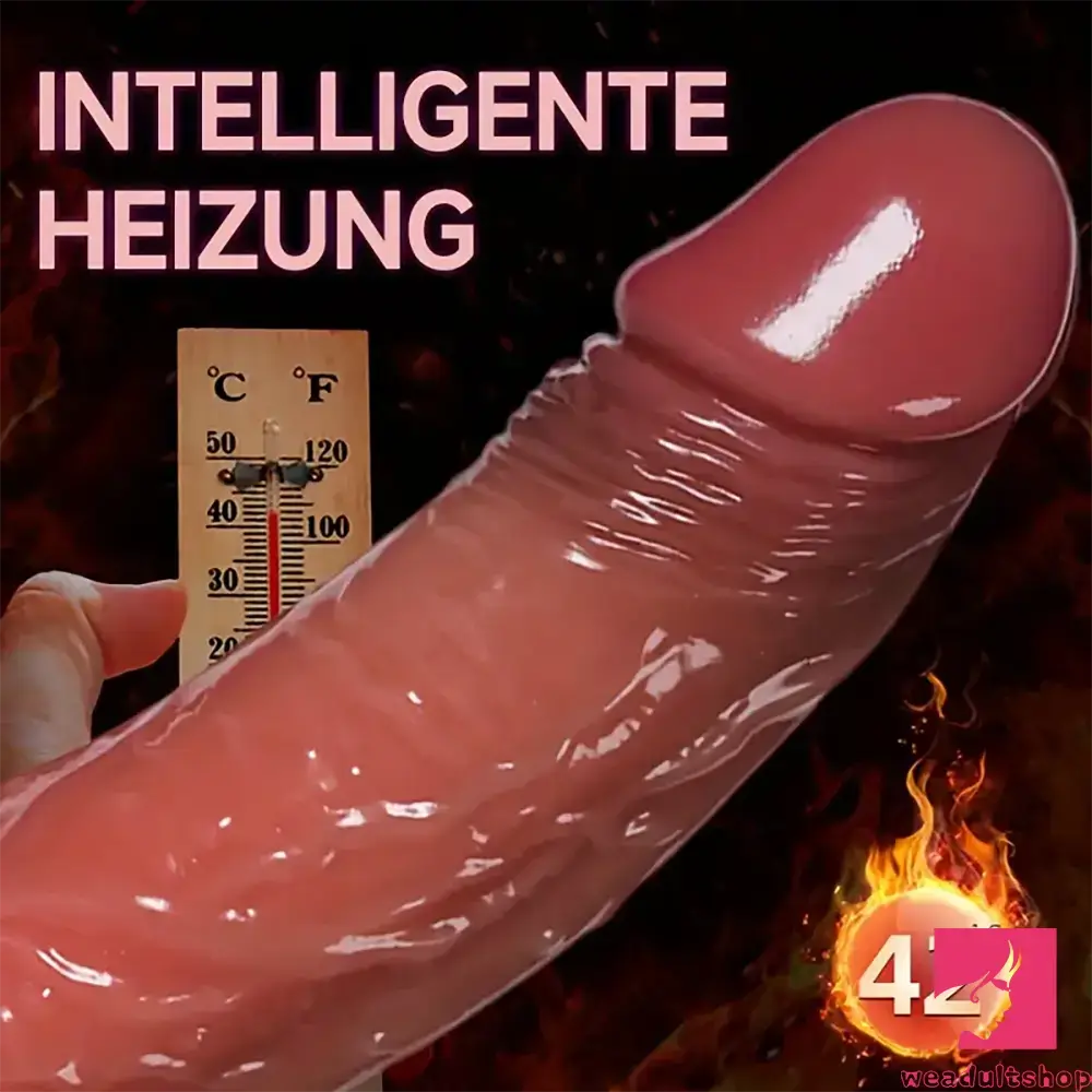 8.66in Silicone 4in1 Heating Thrusting Vibrating Rotation Female Dildo