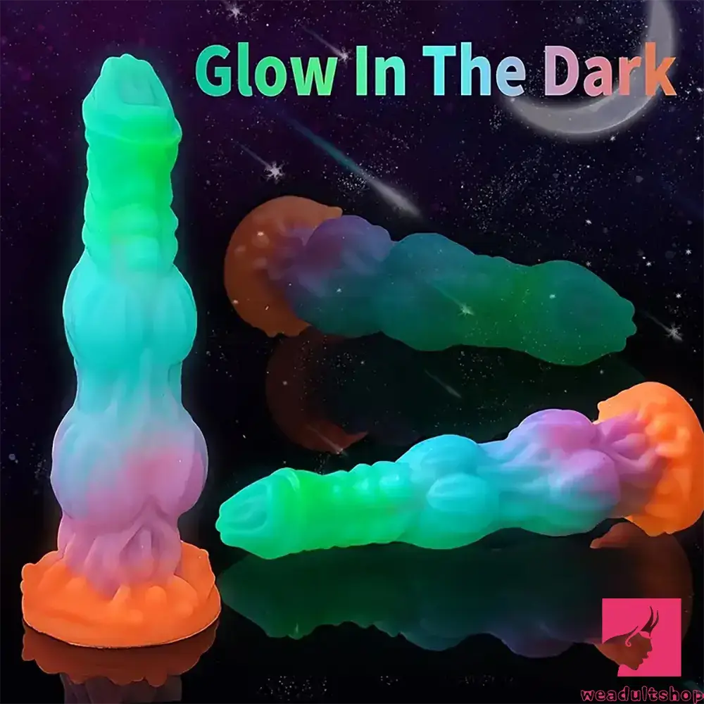 9.65in Real Silicone Soft Glowing Fantasy Dildo For Anal Expansion