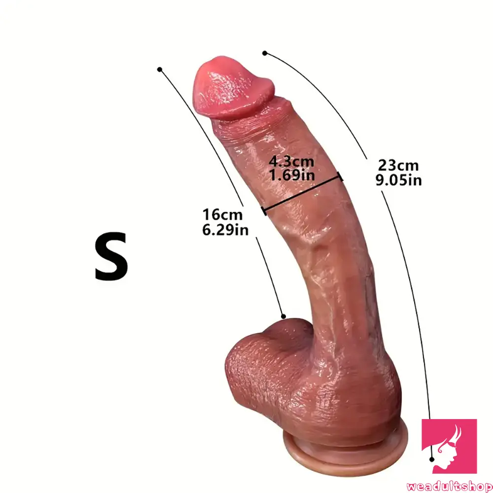 9.05in 10.43in 11.02in 12.2in 13.58in Soft Silicone Large Real Dildo