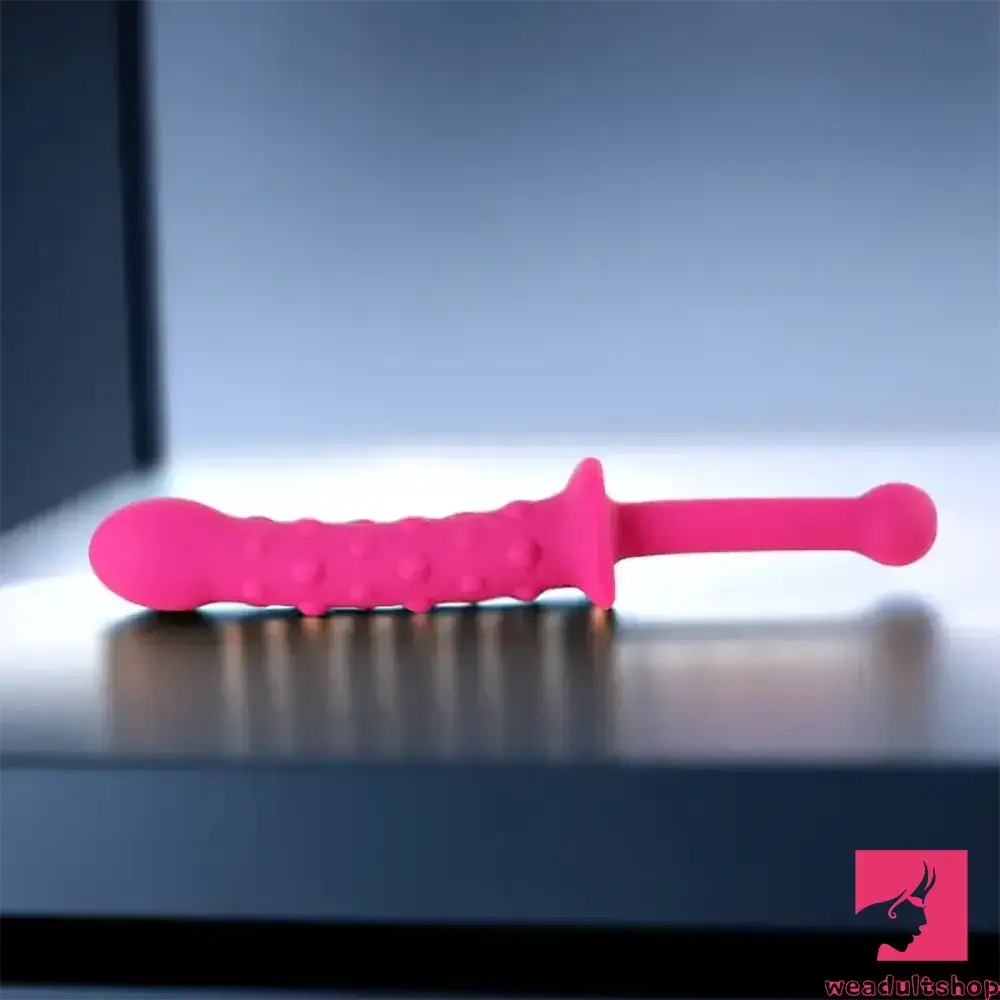 9.45in Unisex Soft Silicone Big Spiked Dildo With Handle For Love Toy