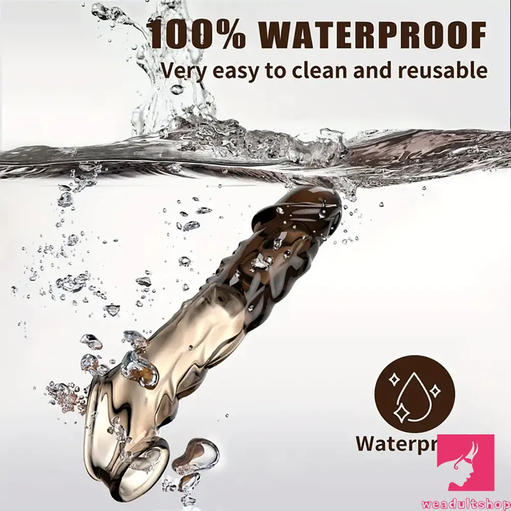 8.6in Vibrating Dildo Sleeve TPE Soft Cock Enlargement Love Toy