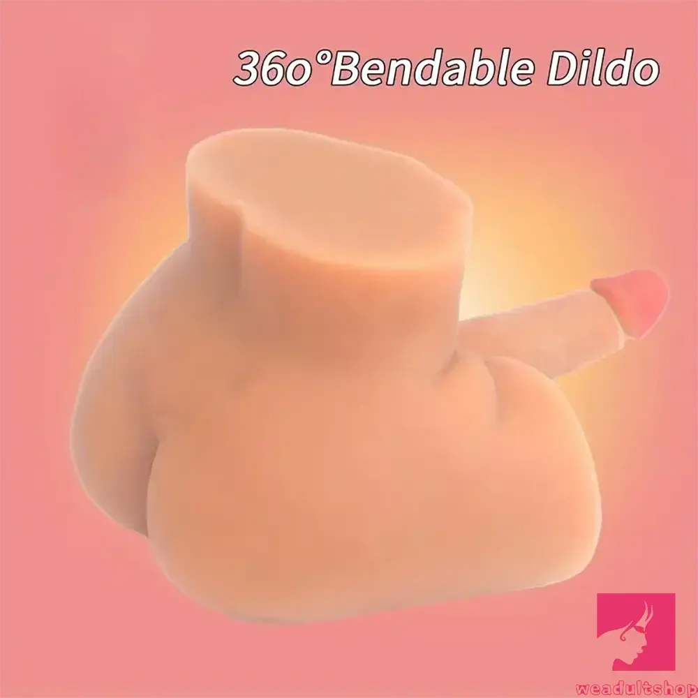5.51in Premium Real Silicone Soft Shemale Dildo With Sex Doll Torso Testicles