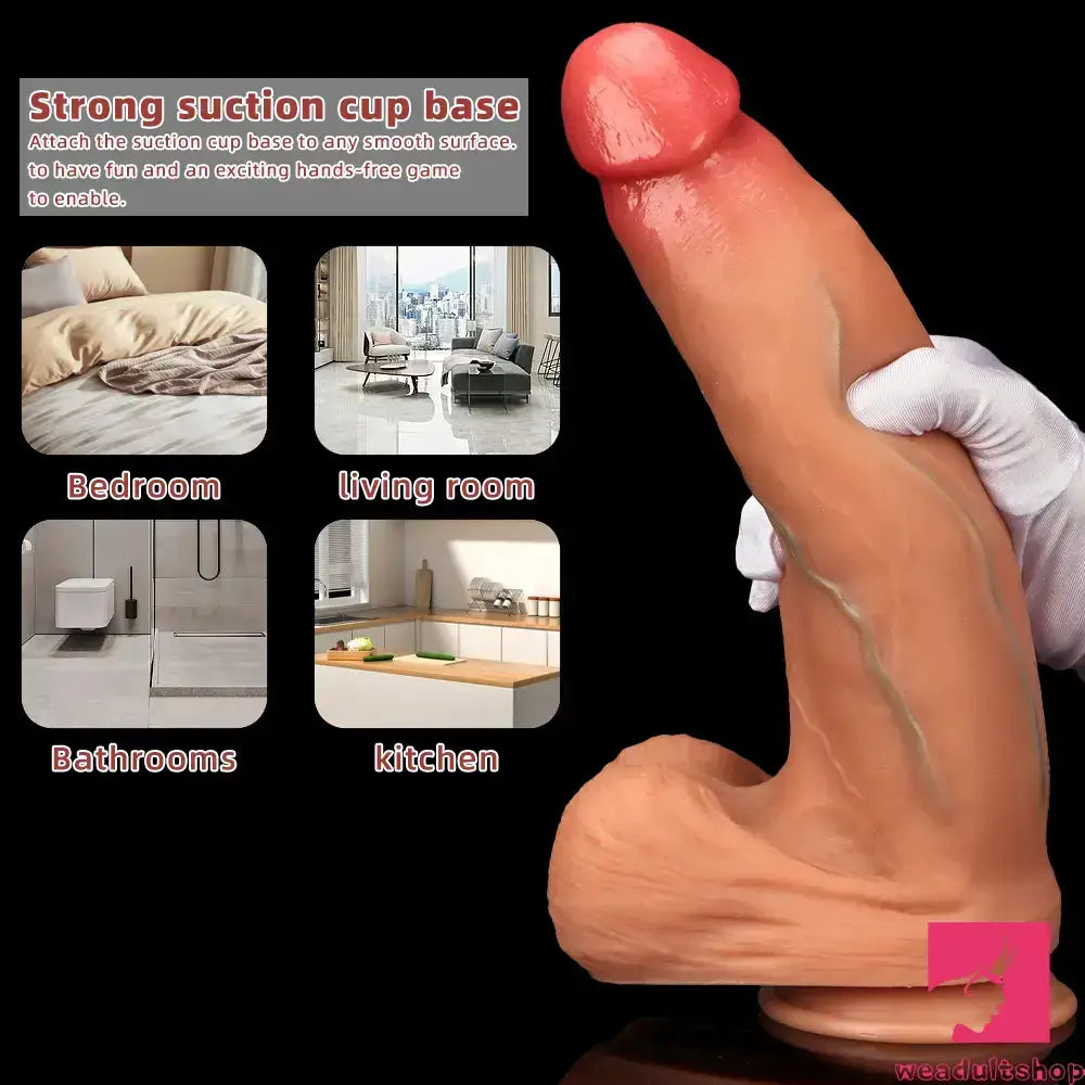 10.03in 9.25in 13in Soft Silicone Big Lifelike Dual Density Real Dildo