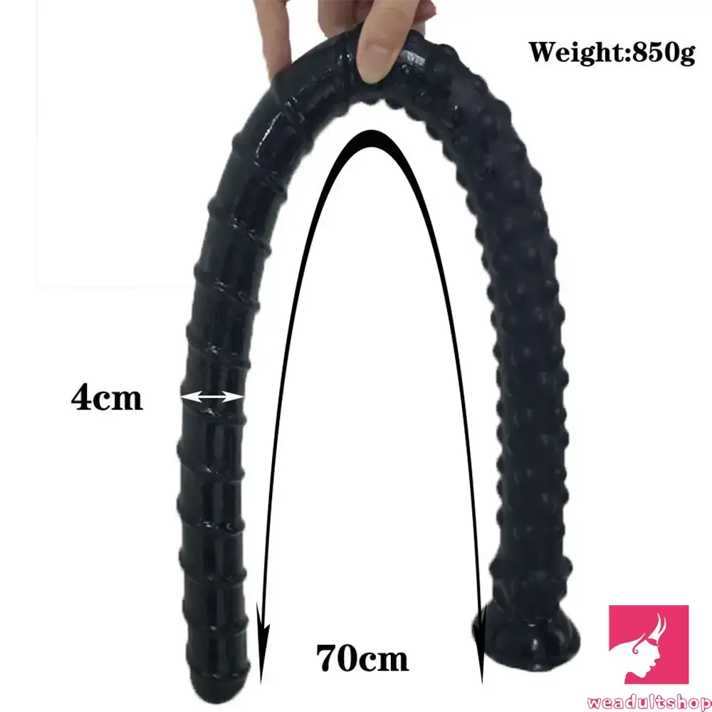 27.56in PVC Extra Huge Long Spiked Spiral Rebar Dildo Anal Plug