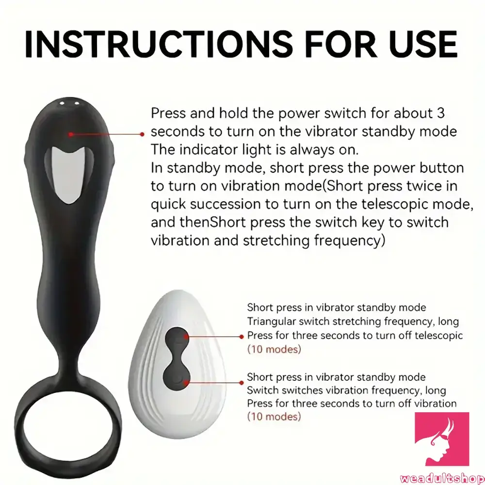 6.02in Soft Silicone Thrusting Vibrating Remote Dildo With Penis Ring