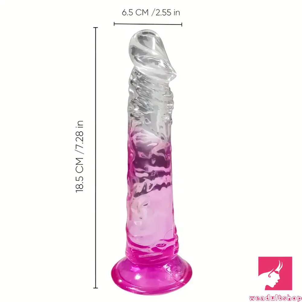 7.28in TPE Penis Clear Real Dildo For Anus Clitoris Stimulation