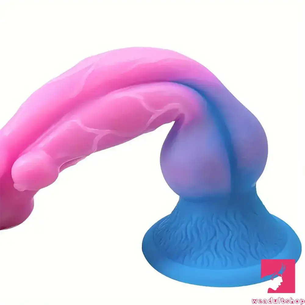 11.02in Colorful Silicone Flexible Fantasy Dog Dildo For BDSM Anal Sex