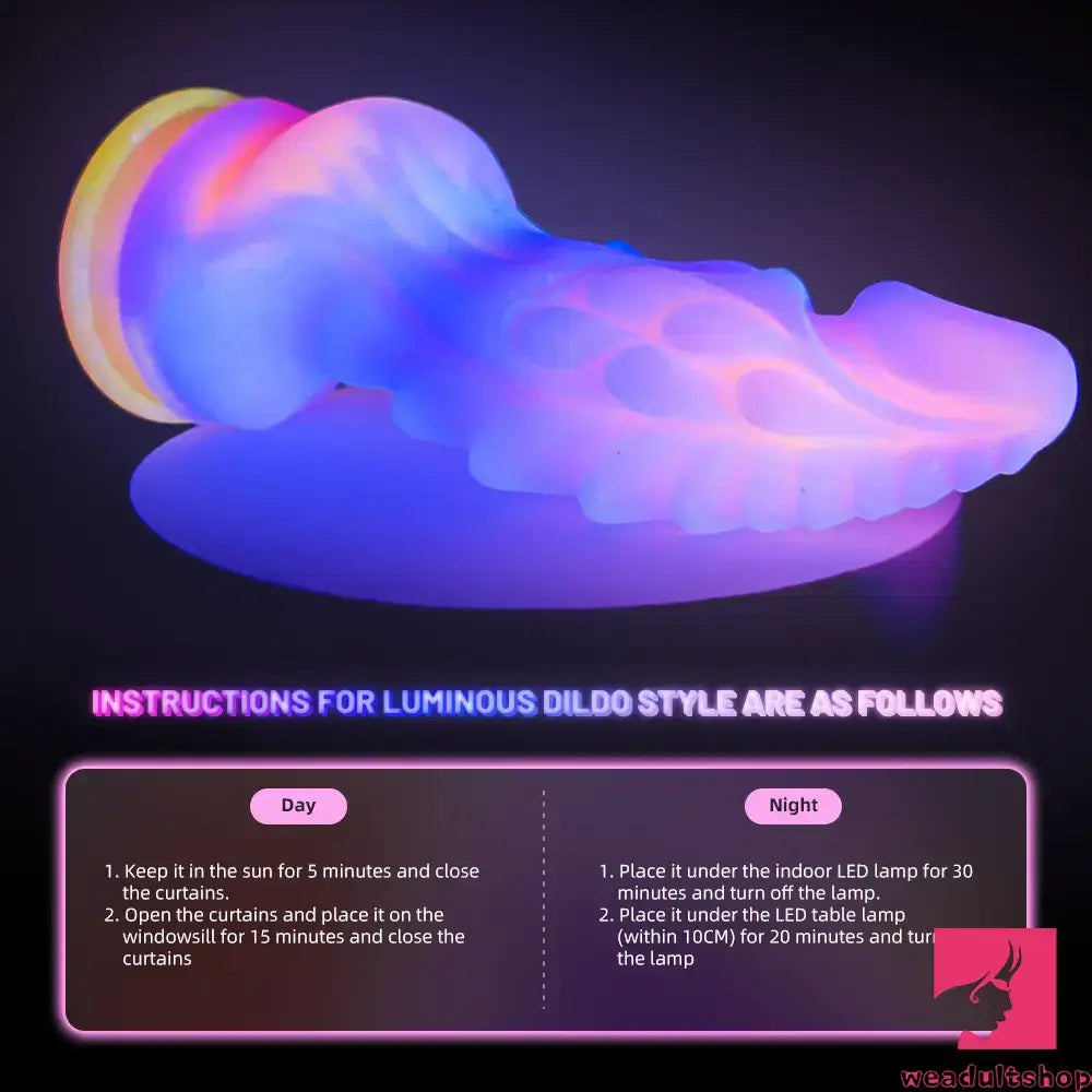 8.46in Colored Luminous Silicone Big Soft Dildo For Female Male Orgasm
