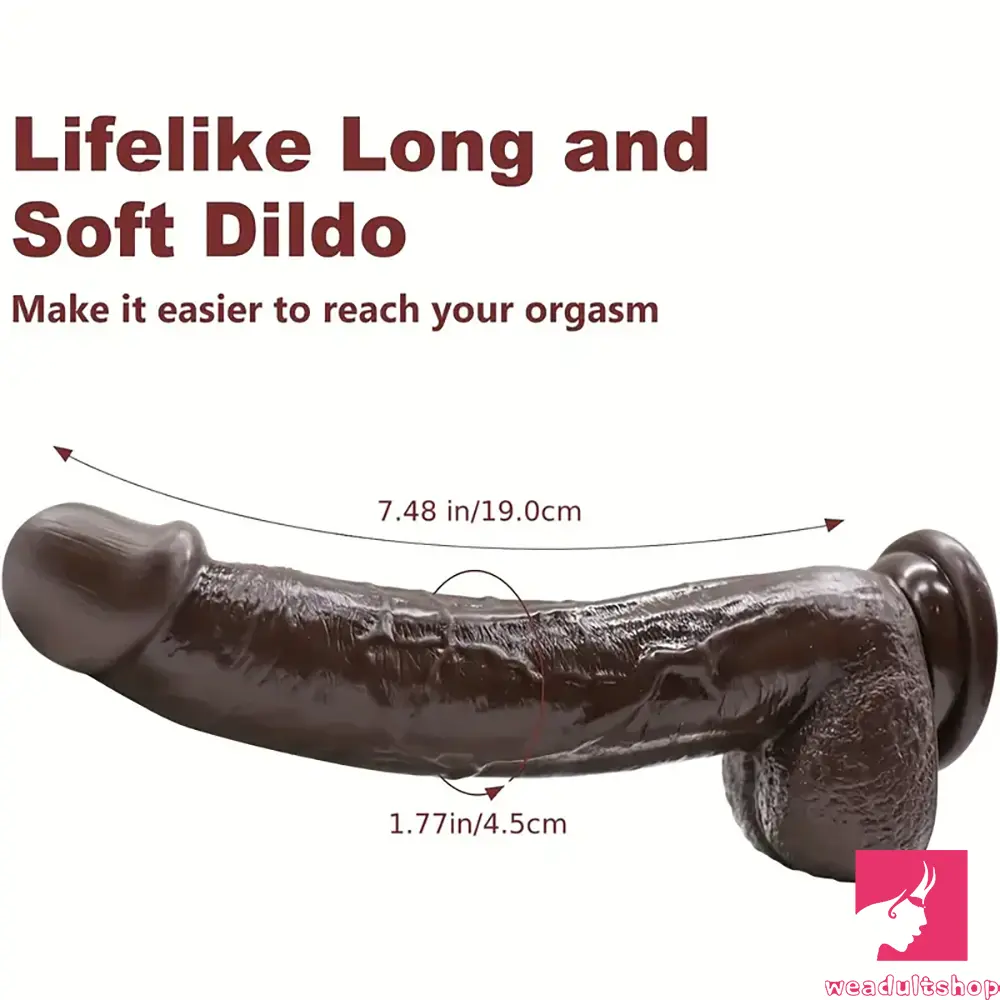 9.25in Big PVC Cock Ebony Real Dildo For Women Anal Stimulator
