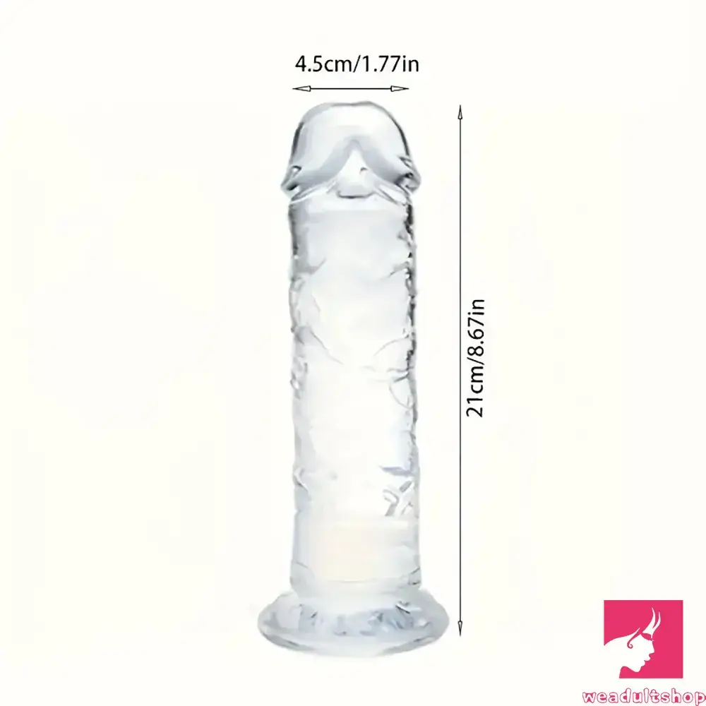 3.54in-9.84in Unisex Realistic Crystal Clear Dildo For Men Women Adult