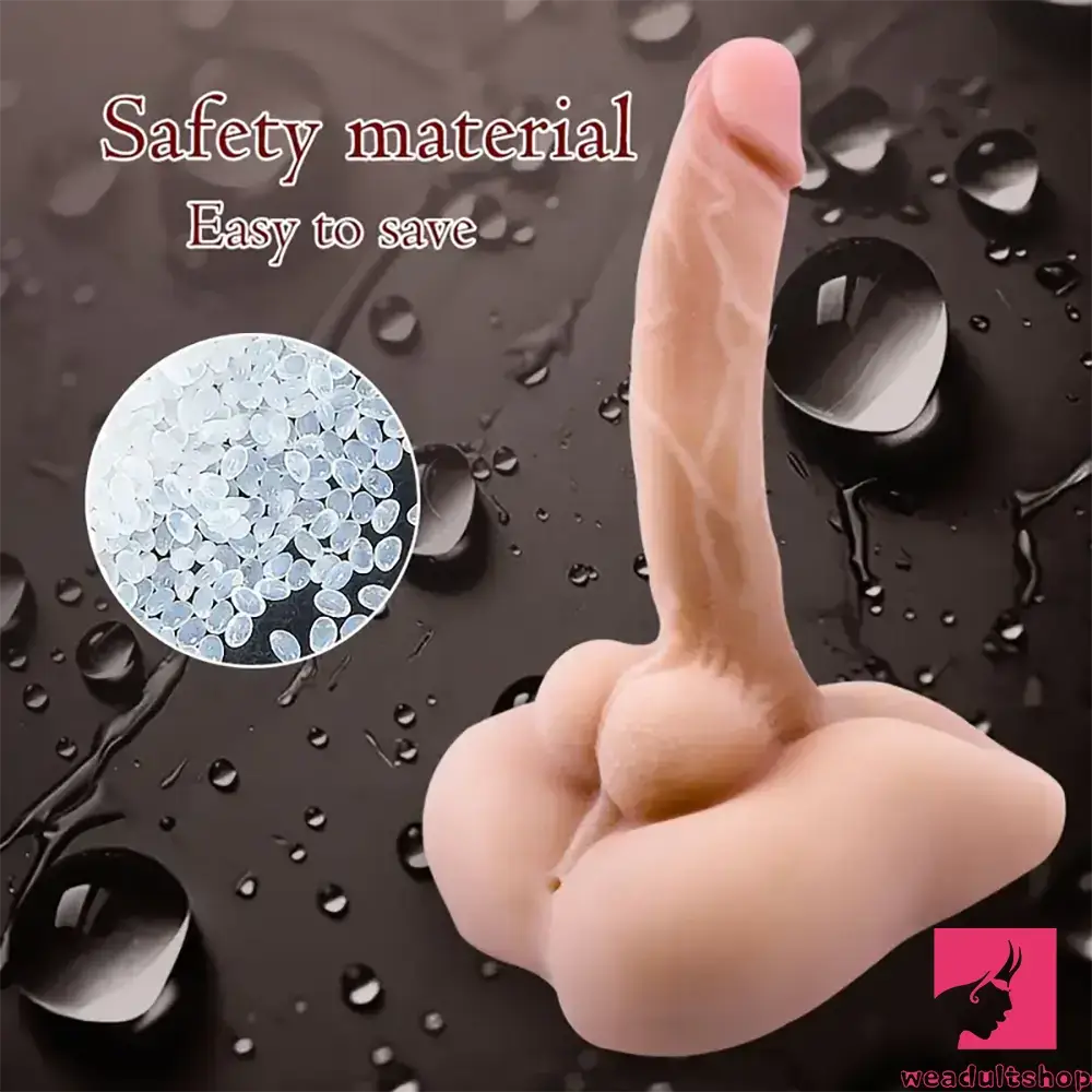 7.1in Real Silicone Flexible Dildo Torso With Anus For Female Male