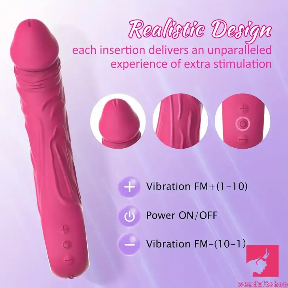 8.6in Premium Silicone Vibrating Realistic Women Vibrator Dildo