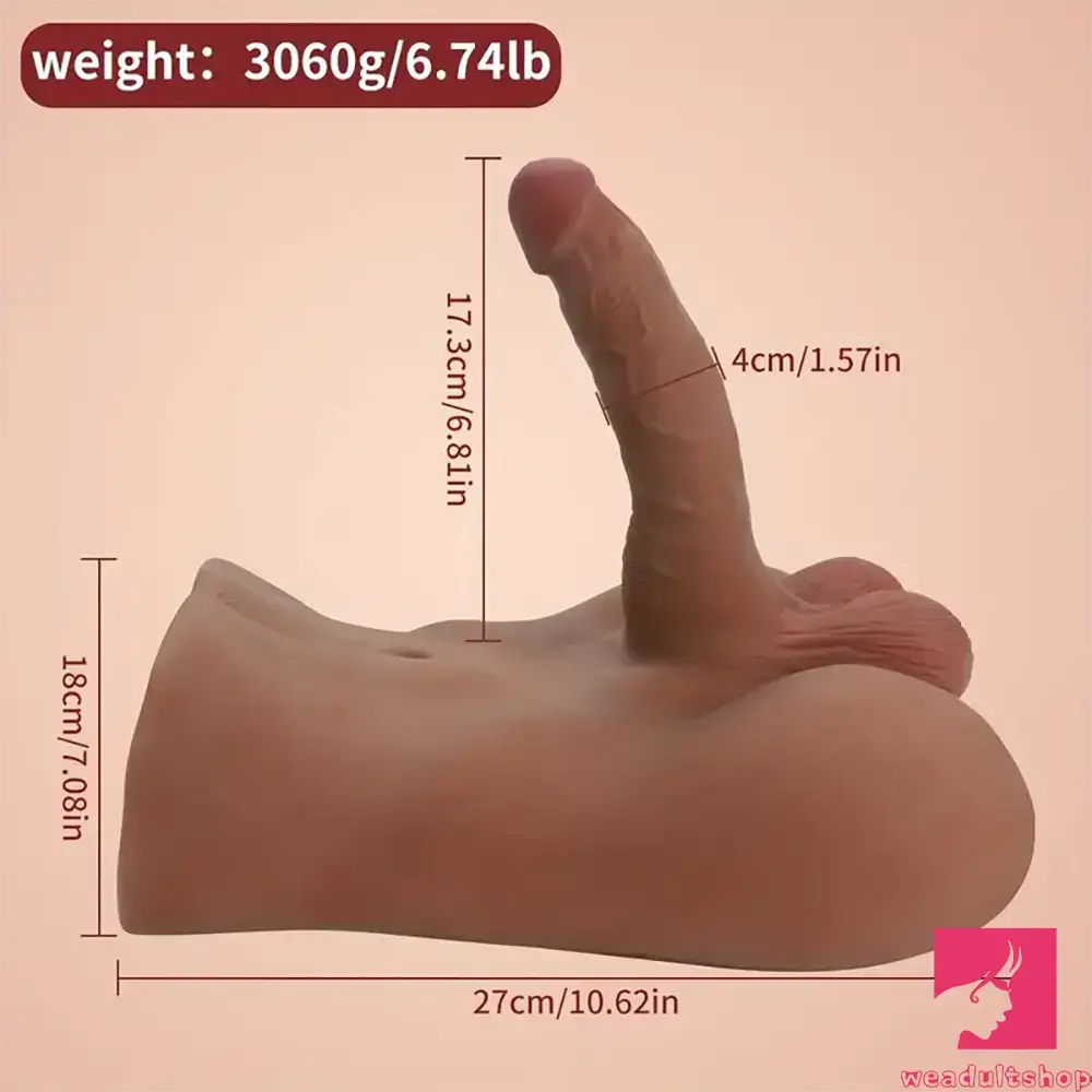 6.81in Silicone Realistic Dildo With Male Sex Torso Dildo For Clit Anus