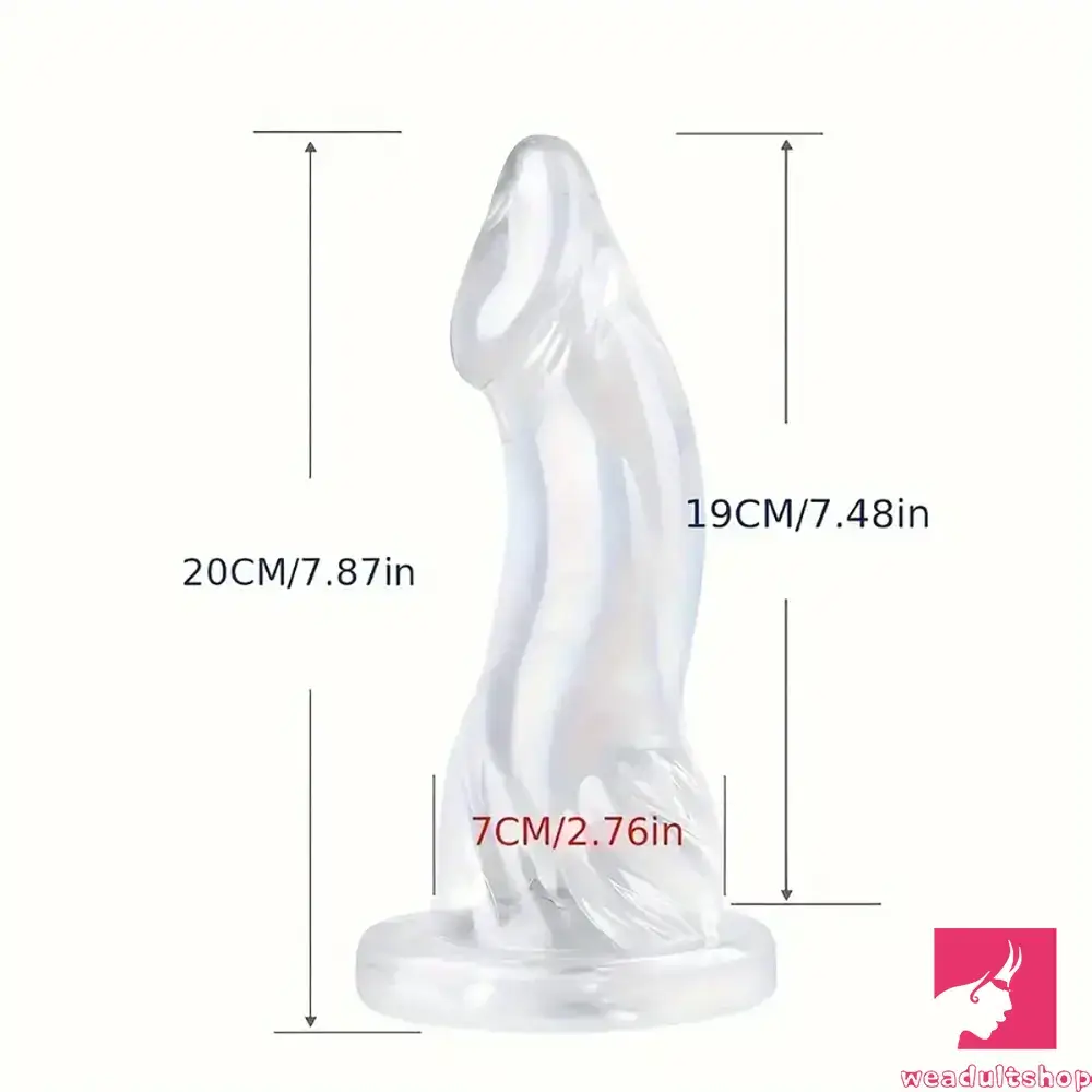 7.87in 9.06in 9.84in Animal Dolphin Clear Jelly Real Penis Fantasy Dildo