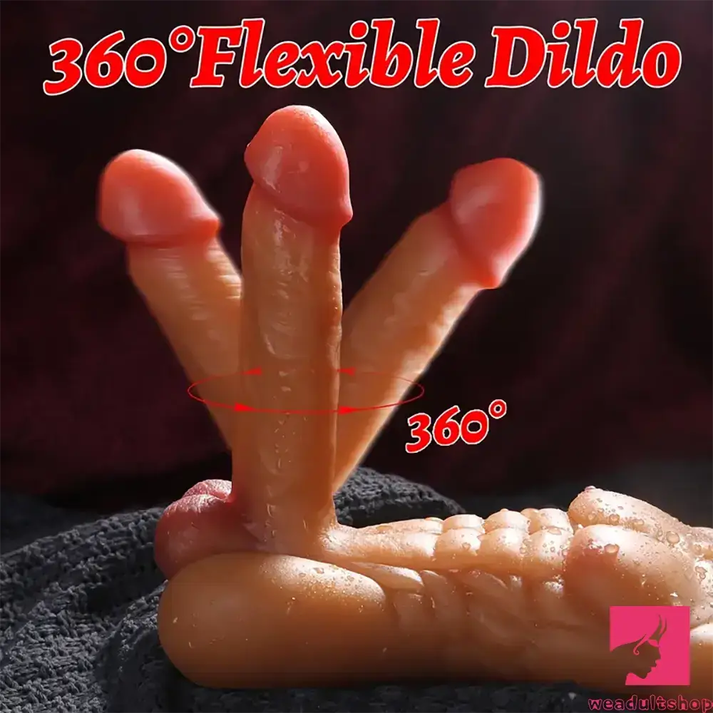 5in Premium Real Silicone Soft Dildo With 1.5lb Male Muscle Sex Torso