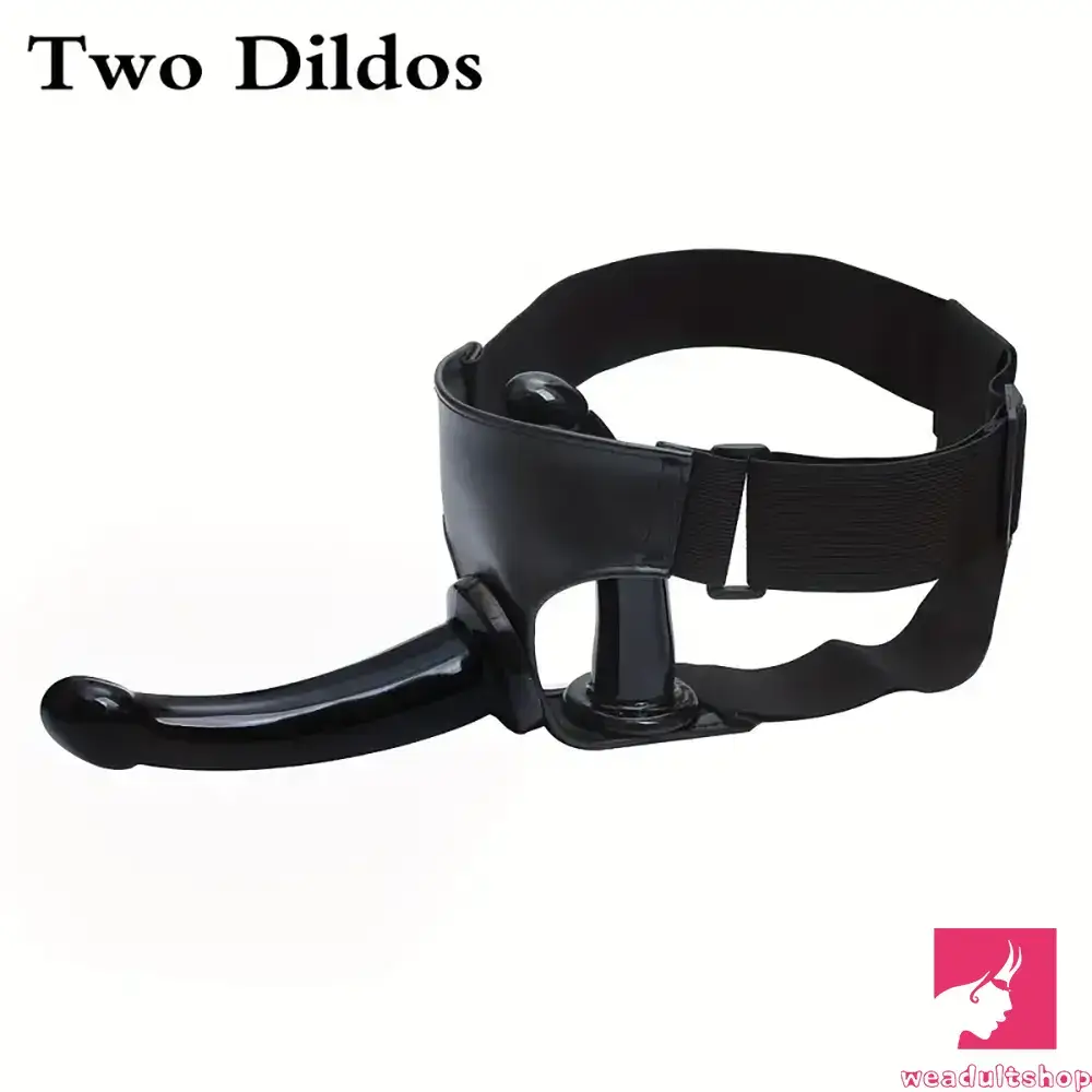 6.7in 7.7in Real Rubber Black Strap on Dildo Vaginal Anal Sex Toy