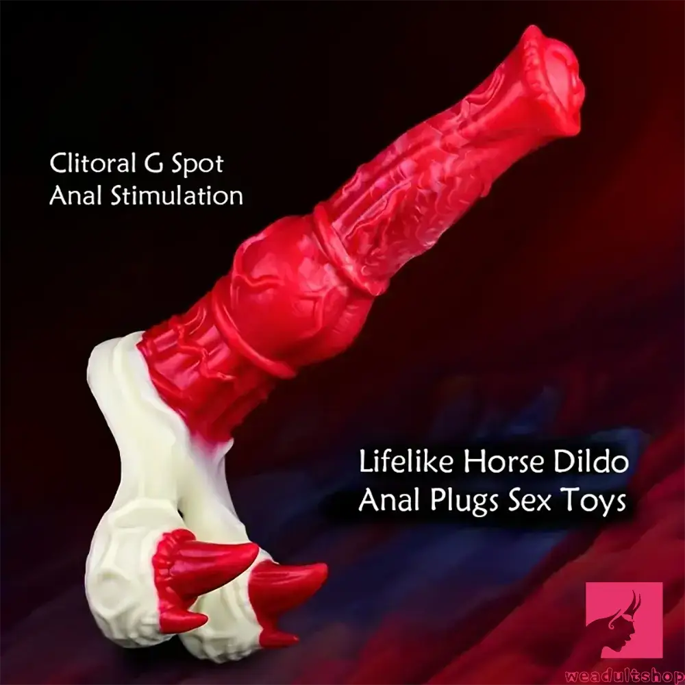 10.04in Big Animal Horse Cock Silicone Soft Cock Dildo For Clit Dilator