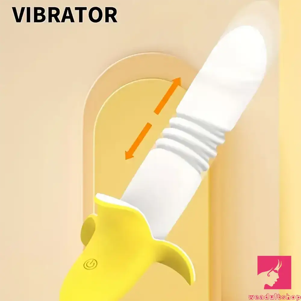 7.59in Banana Thrusting Vibrating Silicone Soft Dildo For Prostate Clit