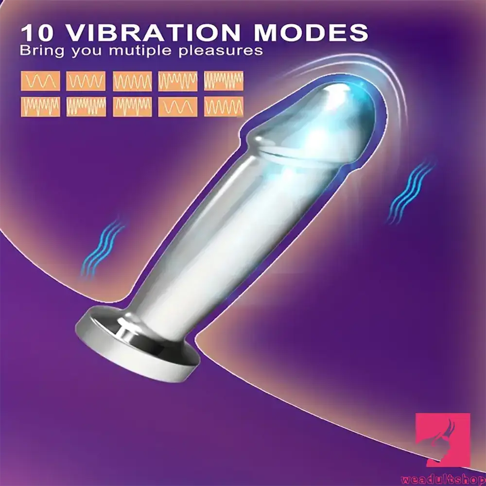 4.52in Stainless Steel Vibrating App Remote Control Dildo For Women Sex