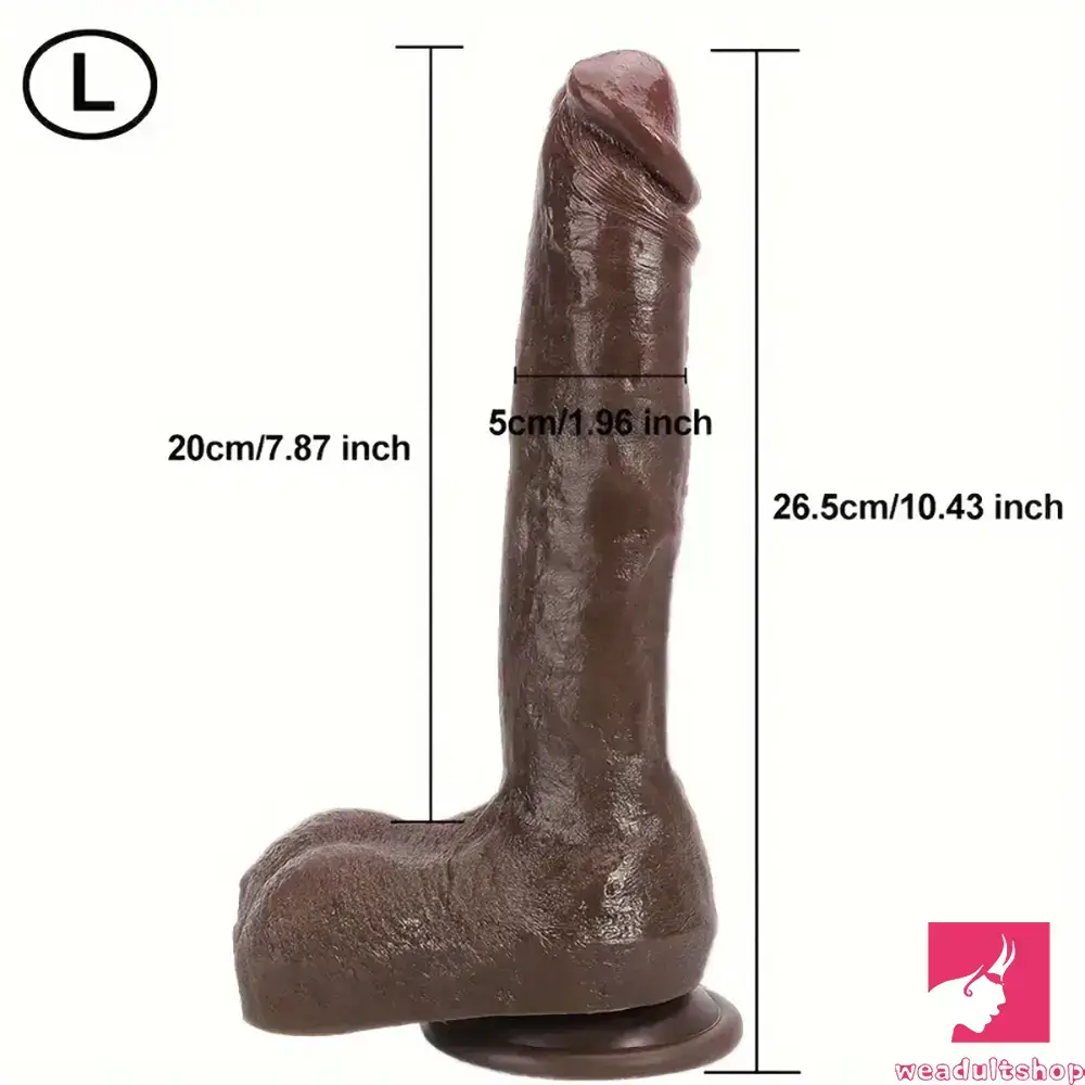 8.6in 10.43in Real Silicone Soft Large Dildo With Veined Shaft Firm Balls